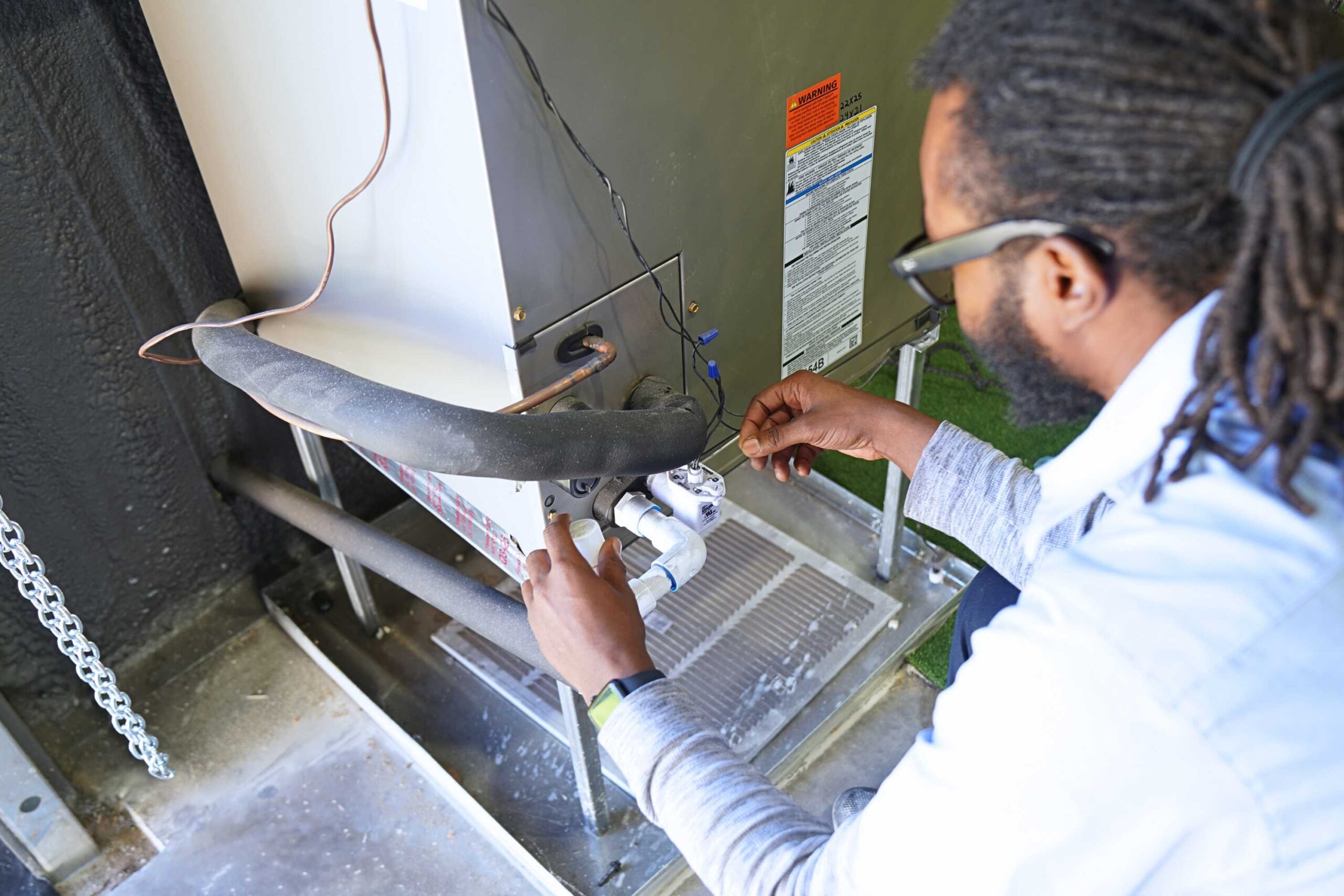 Always There Heating &Amp; Air 21 Always There Heating And Air Riverview HVAC Technician Working on cooling unit