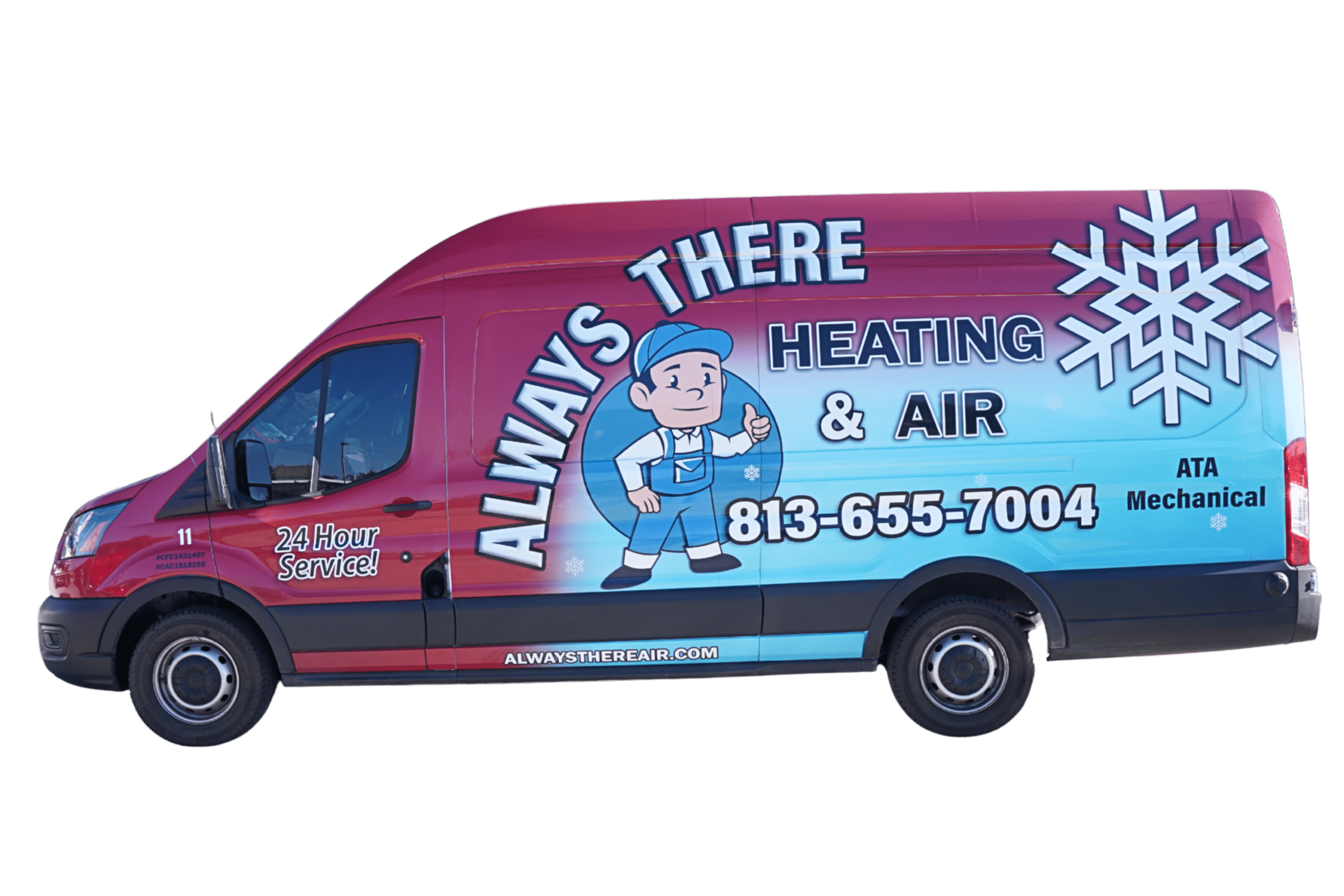 Always There Heating & Air Work Truck