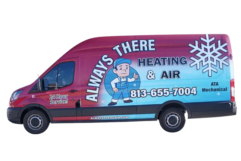 Always There Heating & Air Work Truck