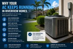 Why your AC keeps running in Riverview homes with residential air conditioning system outside Florida house